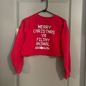 Cropped sweatshirt, home alone, merry Christmas you filthy animal